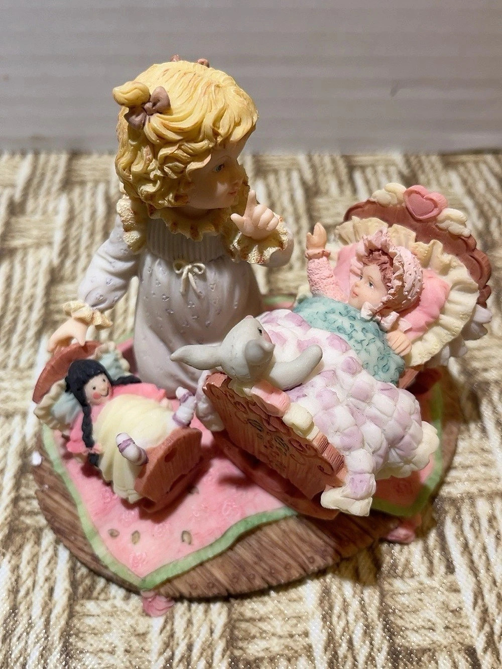 Enesco Time for Bed Pink & White Figurine Decor